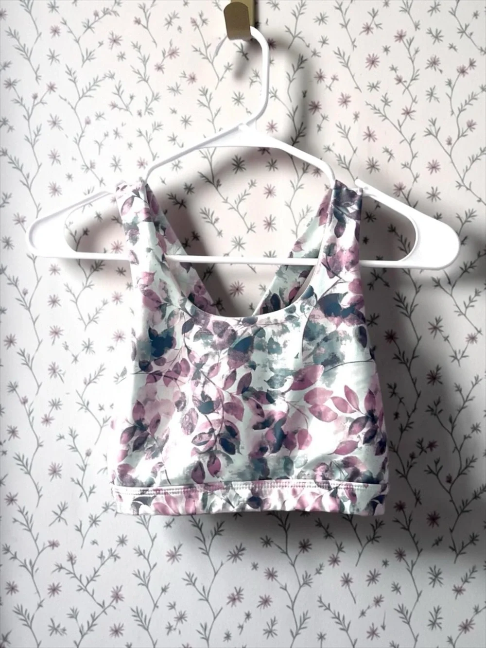 Old Navy Active Girls Sports Bra Powersoft Mauve Floral XL 14–16